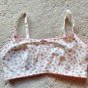 Baby Pink n White Rose Bralette 🎀